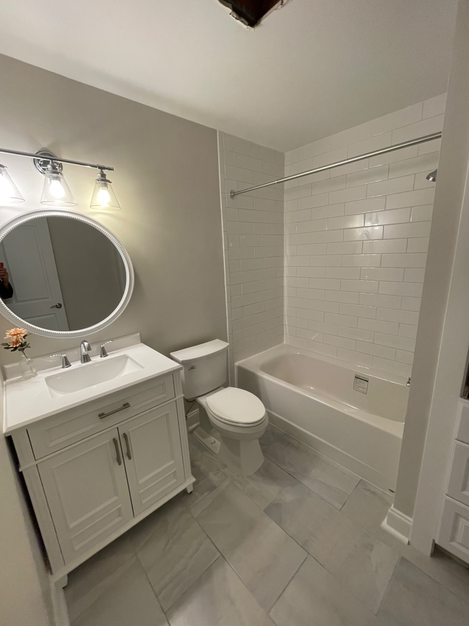 White bathroom renovation