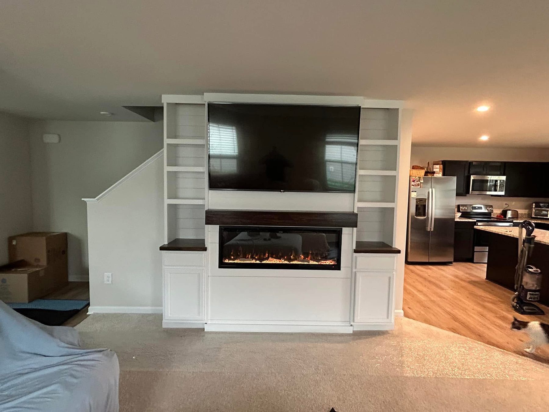 Fireplace feature wall