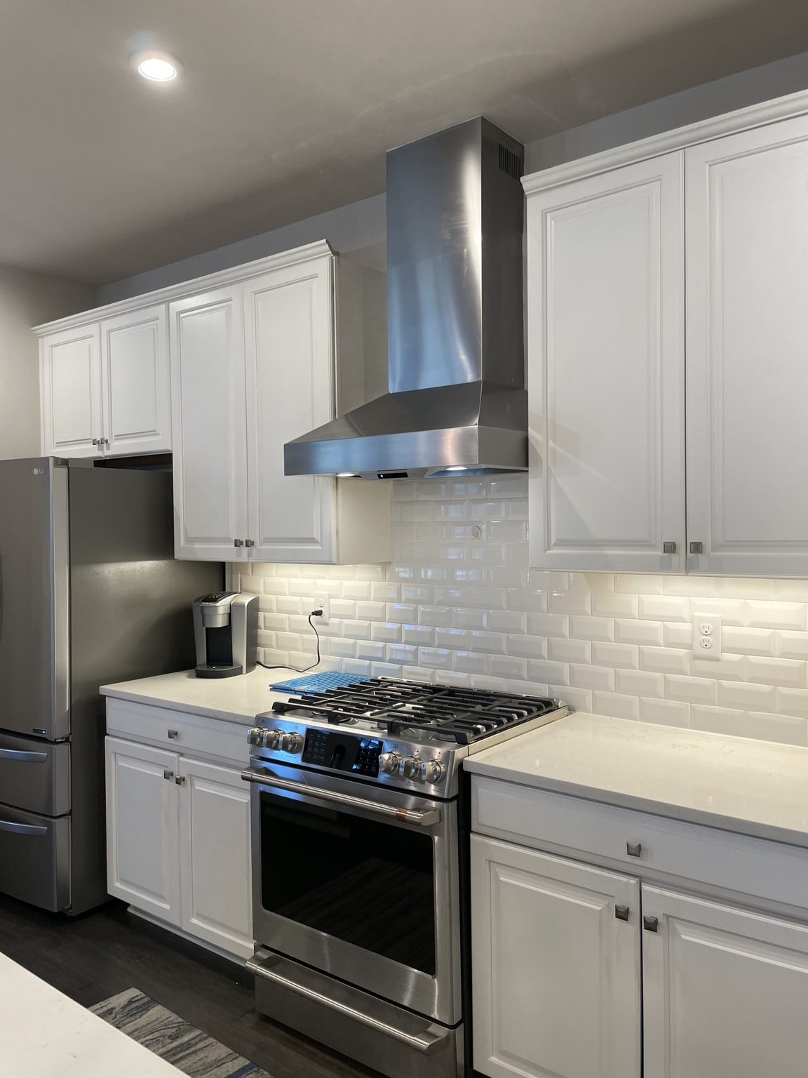 White subway tile backsplash